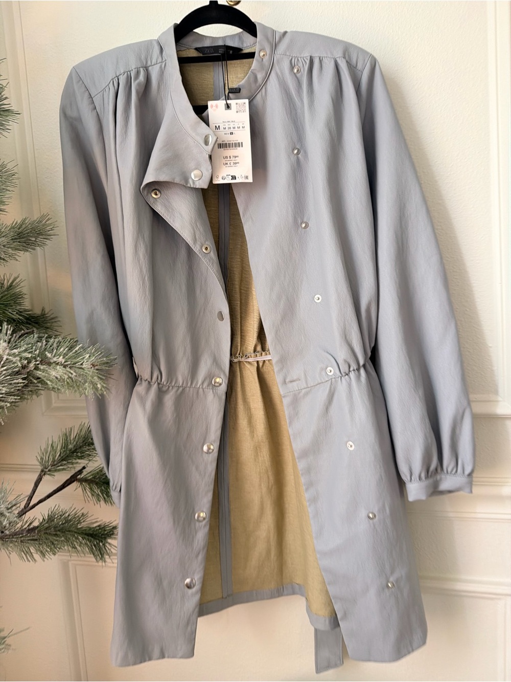 Light Gray Women's Long Snap-Front Coat/dress